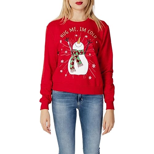 ONLY Bluza damska Onlyda Xmas L/S O-Neck SWT, Urban Red/Print: Snowman, S (2 sztuki)