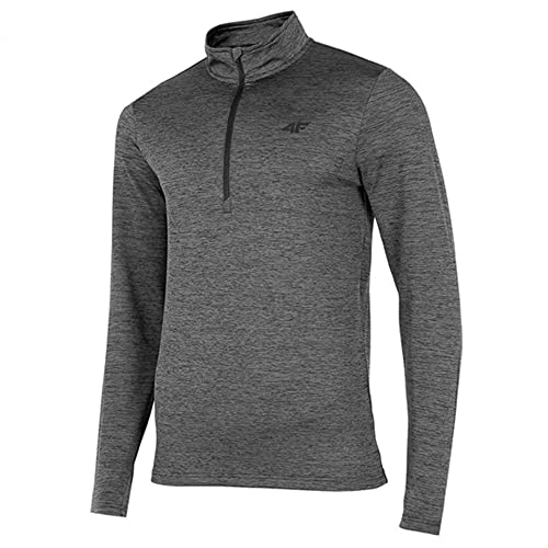 4F Męski płaszcz H4Z22-bimd031, ciemnoszary melanż, S, ciemnoszary melanż