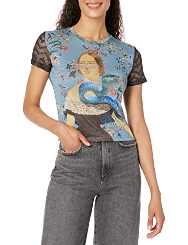 Desigual T-shirt damski, niebieski, XL