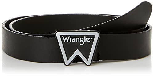 Wrangler Damski pasek z logo, czarny, 80, czarny