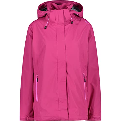 CMP Damska kurtka polarowa z Hood Knit Tech melanżowa kurtka polarowa z rowerem, Boy, kwasowo-antracytowy, 128, Geraneo, 56