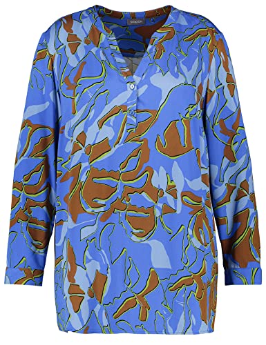 Samoon Damska bluzka 260009-21008, wzór Blue Bonnet, 50, Wzór Blue Bonnet, 50