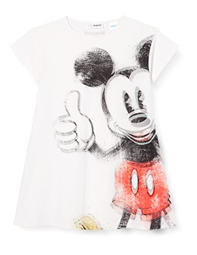 Desigual Dziewczęca sukienka Vest_ok Mickey Casual, biały, 5-6 Lata