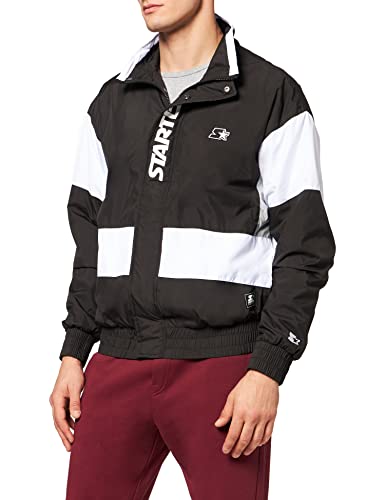 STARTER BLACK LABEL Męska kurtka startowa w stylu retro, czarny/biały, M