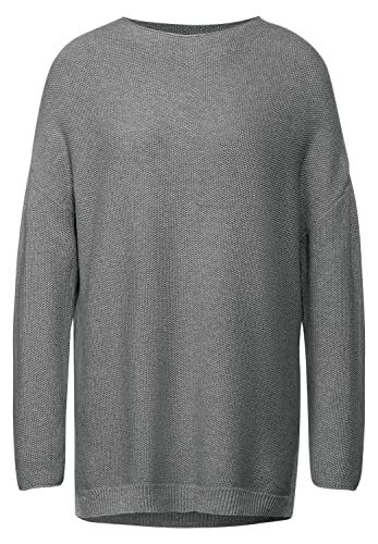 Street One Damski sweter z długim rękawem, Set Grey Melange, 34
