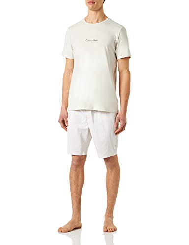 Calvin Klein Piżama męska S/S krótki zestaw, Svr brzozowa top, Svr Birch_chmbry Btm, S