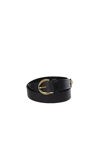 Pinko Fortaleza H3 Pas Skórzany Pasek, Z99Q_Czarno-Antique Gold, L Kobiety, Z99q_czarno-antyczne złoto, L