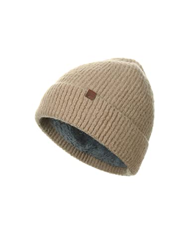 BICKLEY + MITCHELL Women's Super Soft and Cozy Womens with Faux-Fur Lining 2018-01-10-15 czapka beanie, beżowa, jeden rozmiar