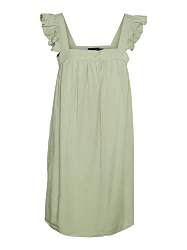 VERO MODA Sukienka damska Vmharper Sl Frill Short Dress, Reseda, XL
