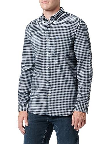 camel active Koszula męska Vichy w kratę, granatowy, M