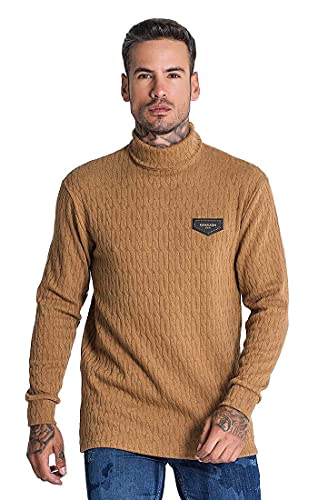 Gianni Kavanagh Męska kurtka z dzianiny Camel Rebirth Turtleneck, piaskowy, XL