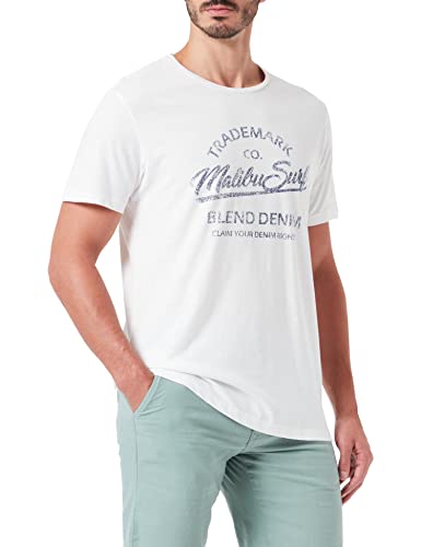 Blend Męski T-shirt, 110602/Snow biały, M