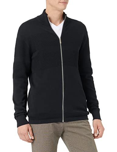 SELECTED HOMME Męska kurtka z dzianiny Zip-up, czarny, S
