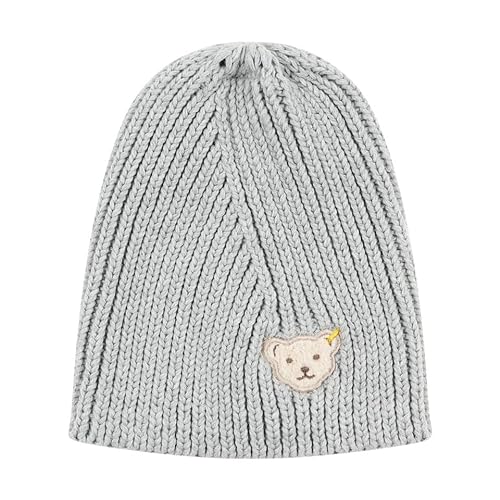 Steiff Dziewczęca czapka bez pomponu, Soft Grey Melange, 52 cm