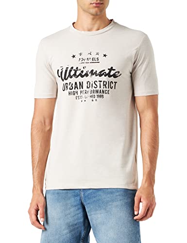 Koton Koszulka męska Varsity z okrągłym dekoltem i krótkim rękawem, beżowy (050), L