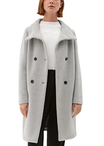s.Oliver BLACK LABEL Płaszcz damski z długim rękawem, Jasnoszary jodełka, 46