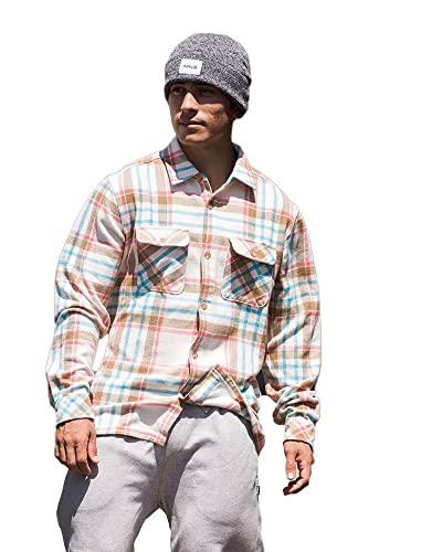 Hurley Męska koszula flanelowa Santa Cruz Shoreline, Barely Bone, M, Ledwo Kość, M
