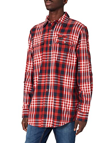 ATG by Wrangler Męska koszula flanelowa z recyklingu, Ciemnoczerwony, XL