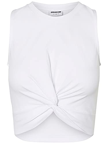 Noisy may Damski top NMTWIGGI - Regular Fit XS S M L XL czarny biały zielony różowy 95% bawełna stretch, Bright White, L
