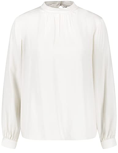 Gerry Weber Damska bluzka ze stójką, długi rękaw, mankiety, bluzka z długim rękawem, jednokolorowa, Powder, 34