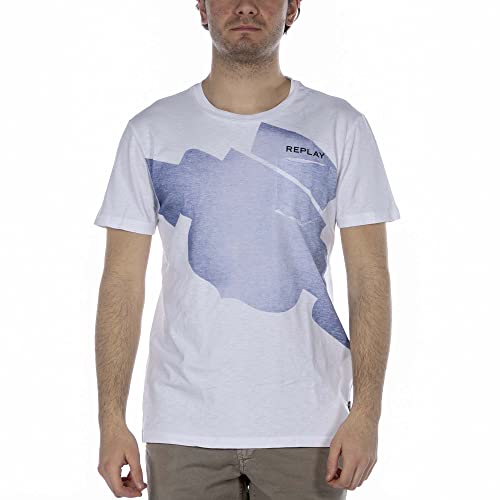 Replay T-shirt męski, 1 Biały, S