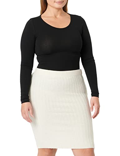 PIECES Damska spódnica PCCAVA Rib HW Knit NOOS BC Rock, Whitecap Gray, XL