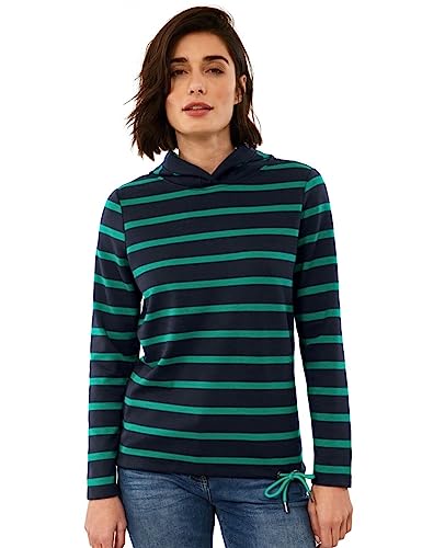 Cecil Damska bluza z kapturem B318976 w paski, deep blue, S, Deep Blue