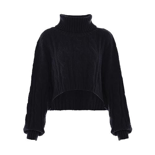 myMo Damska koszulka z golfem Twist z krótkim rękawem akrylowa czarna rozmiar XL/XXL, czarny, XL