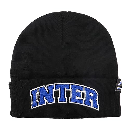 FC Internazionale Milano S.p.A. Inter Berretto invernale, Collezione Back to Stadium, Czapka piłkarska dla dorosłych, Nero, niebieski, 23I004K0302, Nero, niebieski