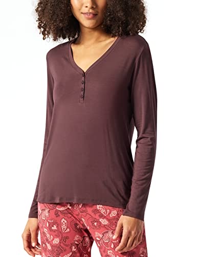 Schiesser Damska Koszulka z Długim Rękawem, Górna Część Piżamowa, Morelowa, 34