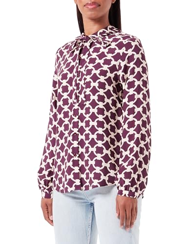 Seidensticker Damska bluzka - modna bluzka - Regular Fit - stójka z kokardką - długi rękaw - 100% wiskoza, liliowy, 34