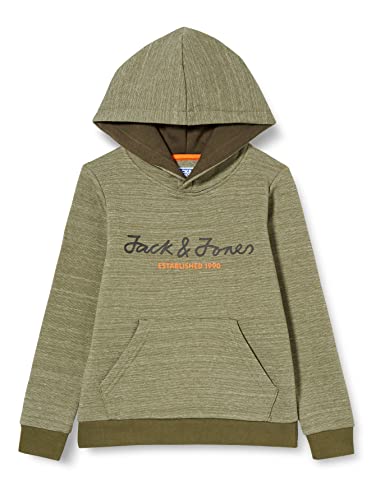 JACK&JONES JUNIOR Chłopięca bluza z kapturem Jcoberg Sweat Hood Sn Jnr, four leaf clover, 140