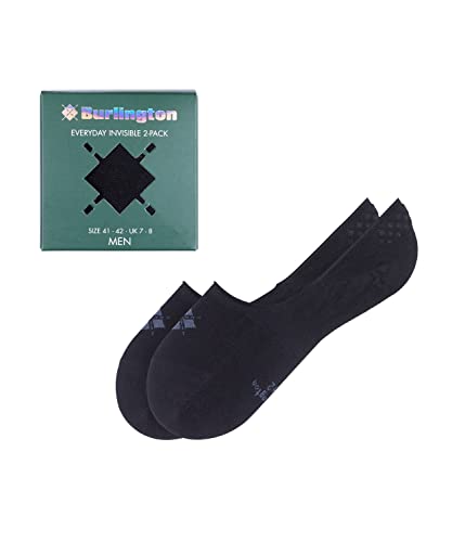 Burlington Mężczyźni Stopki Everyday 2-Pack Box M IN Bawełna niewidoczne jednokolorowe 2 Pak, Czarny (Black 3000), 45-46