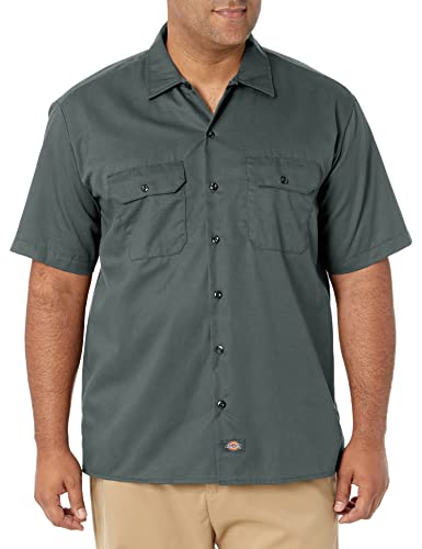 Dickies Męska koszula robocza z krótkim rękawem na guziki, Lincoln Green, L