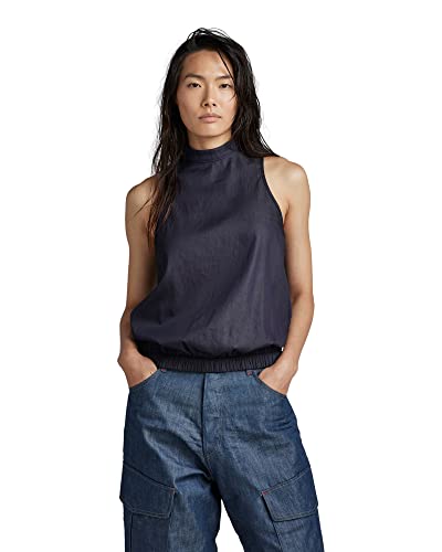 G-STAR RAW Koszulka damska z otwartym tyłem, niebieska (Rinsed C907-082), L (DE), Niebieski (Rinsed C907-082), L