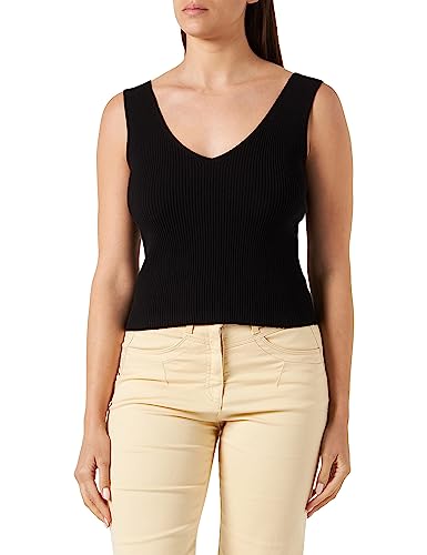 s.Oliver Damski top z dzianiny, czarny 999, 44