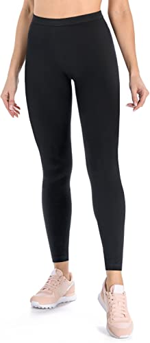 Teyli Damskie bawełniane legginsy z wysokim stanem Classico, czarny, XS
