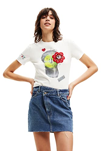 Desigual Damska koszulka z krótkim rękawem, biały, XS