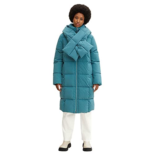 TOM TAILOR Damski Płaszcz buforowy z detalami szalika 1032497, 13222 - Pastel Teal, L