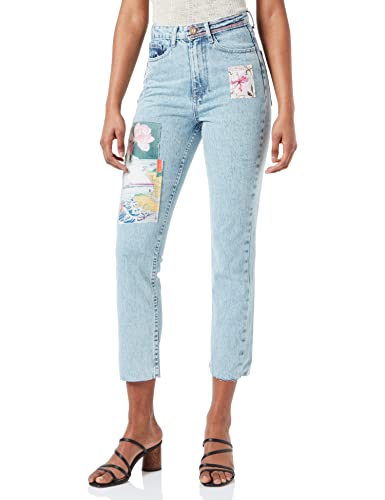 Desigual Dżinsy damskie Denim_los, niebieski, 36 PL