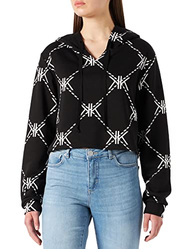 KENDALL & KYLIE Damska bluza z kapturem, czarny, XS