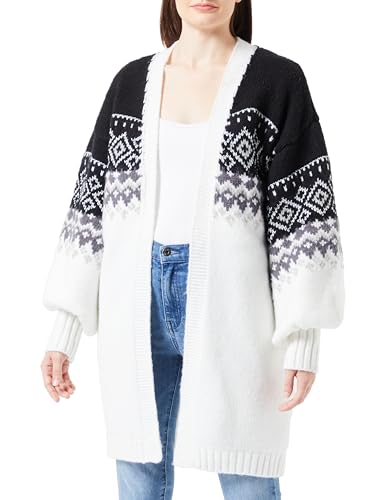 nascita Damski kardigan 12419411-NA03, czarny wełniany biały, XL/XXL, czarny wełniany biały, XL-XXL