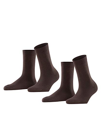 ESPRIT Kobiety Skarpety Uni 2-Pack W SO Bawełna jednokolorowe 2 Pak, Brązowy (Dark Brown 5230), 35-38