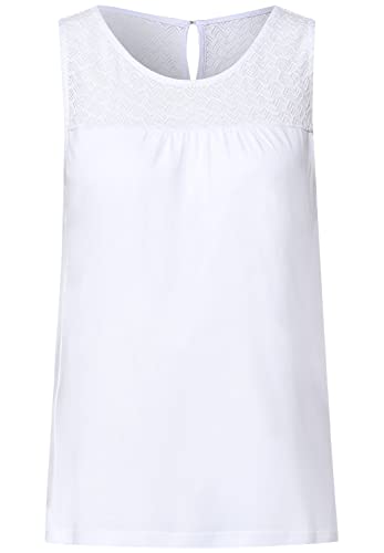 Street One Damski top z koronką New Vicky, biały, 46