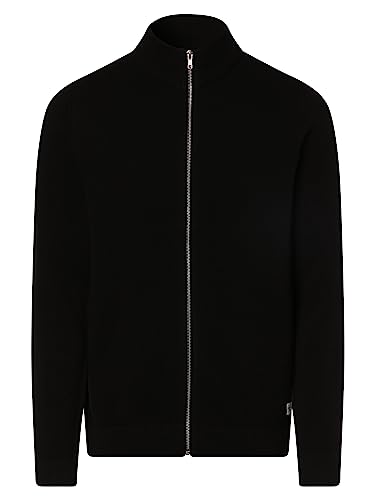 Bestseller A/S Męski kardigan JJEHILL Knit Turtle Zip NOOS kardigan z dzianiny, czarny, XXL, czarny, XXL