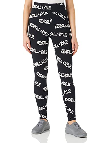 KENDALL & KYLIE K&k W Goth Print High Rise Legginsy Kkw3711706, czarne, M damskie