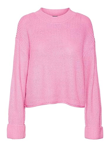 VERO MODA Damski sweter VMSAYLA FOLD LS O-Neck Boo, różowy, M, Sachet Pink, M