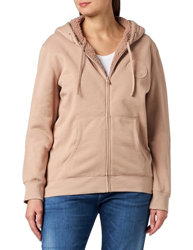 Emporio Armani Damska kurtka z kapturem Fuzzy Fleece Full Zip Jacket (2 sztuki), Hazel Brown, L