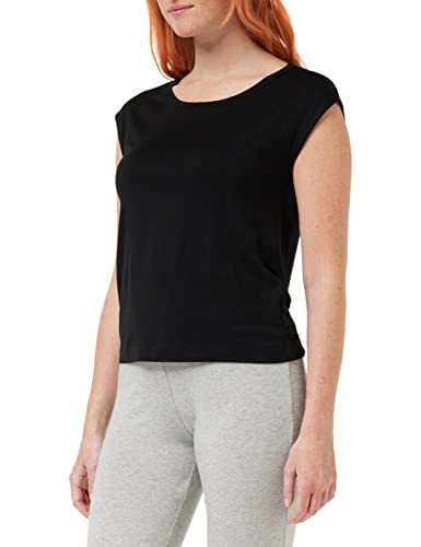 Calvin Klein Damski top od piżamy z szeroką szyją, S/S, Czarny, XS