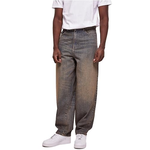 Urban Classics Męskie dżinsy z głębokim krokiem 90's Baggy Pants szeroki krój, ze szlufką na pasek, rozmiar od 30 do 38, 2000 Washed, 32